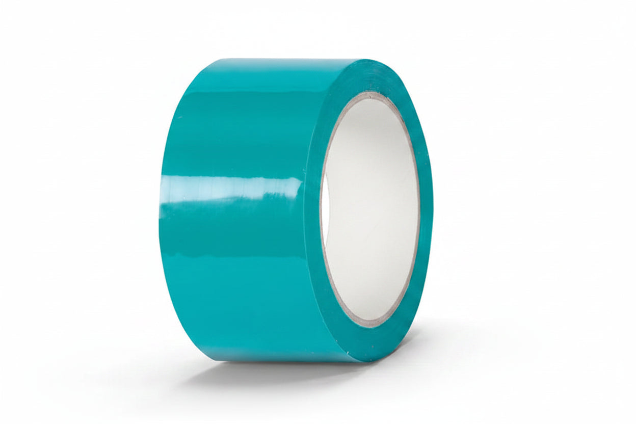 IMPAK coloured packaging tape roll — 48mm x 66m, teal, for colour-coded carton sealing and general packaging applications.