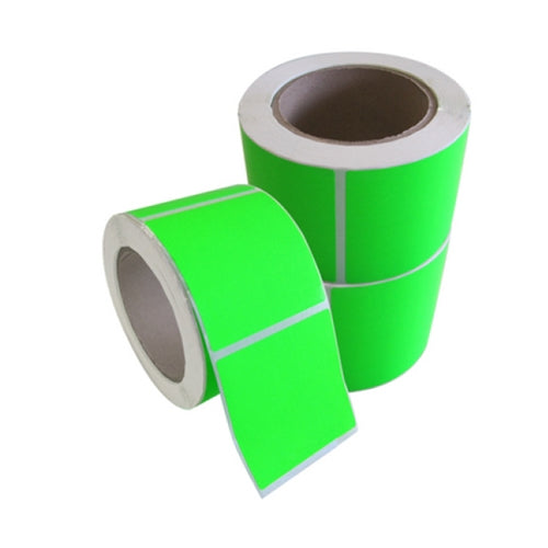 Plain Fluro Green Labels 50mm x 74m (1000/roll)