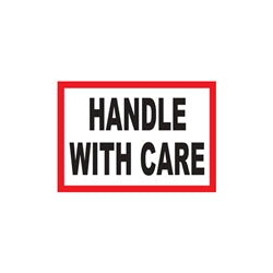“HANDLE WITH CARE” Label 100mm x 75mm (500/Roll)