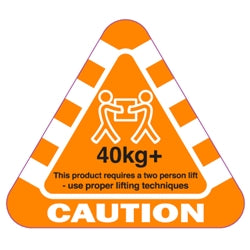 ORANGE “CAUTION 40+” Label 80mm x 70mm (250/Roll)