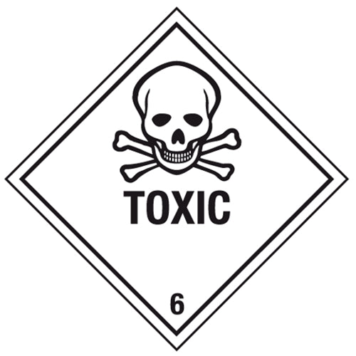 DG Toxic 6 Labels 100mm x 100mm (1,000/Roll)