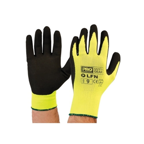 Hi Vis Latex Foam Dipped Gloves