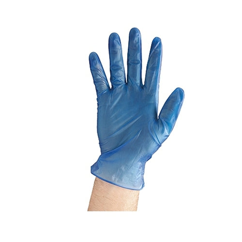 Blue Powdered Disposable Vinyl Gloves