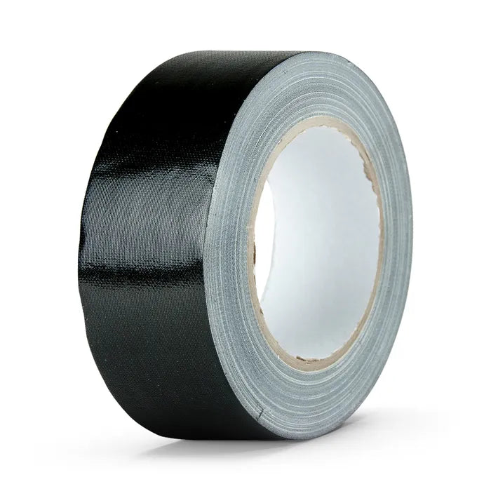 Black superior cloth tape roll — 48mm x 25m, suitable for sealing, binding, and general-purpose applications.