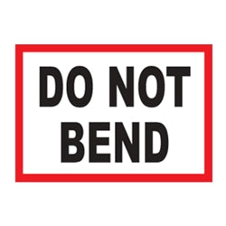 “DO NOT BEND” Label 100mm x 75mm (500/Roll)