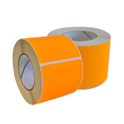 Plain Fluro Orange Labels 100mm x 75mm (1000/roll)