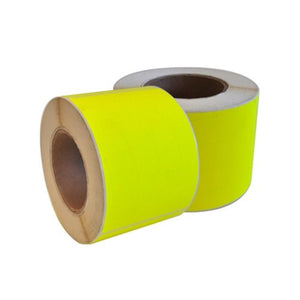 Plain Fluro Yellow Labels 50mm x 74mm, 76mm Core (1000/roll)