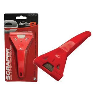 Sterling Red Plastic Hand Scraper with Heavy Duty Blade